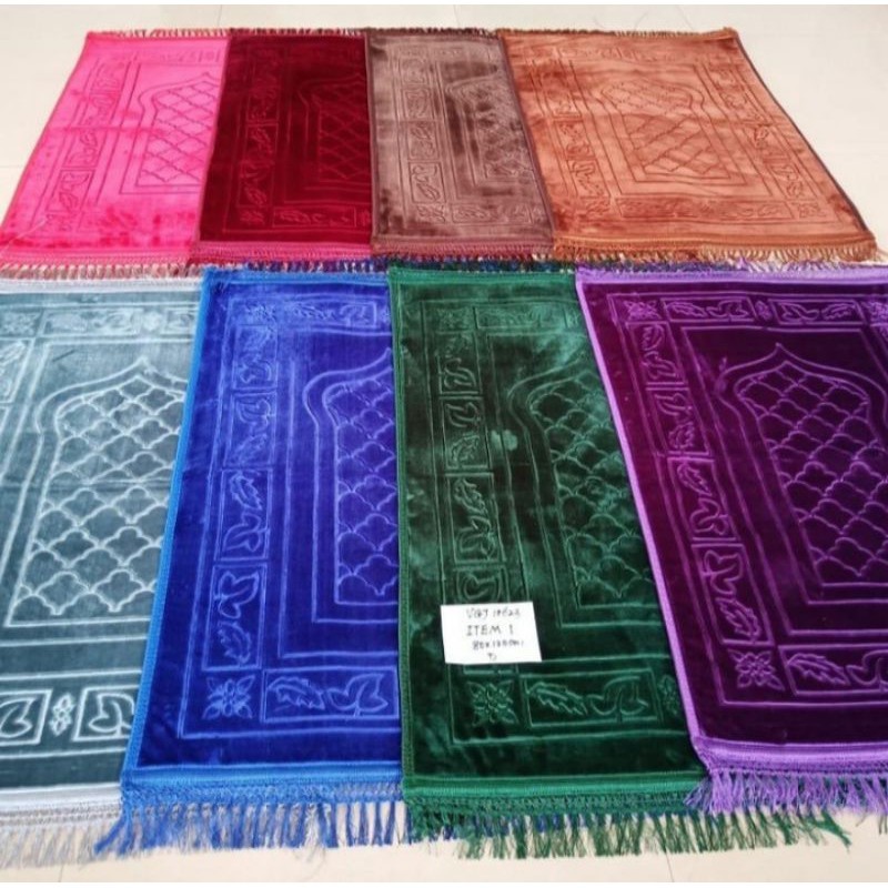 Sajadah Jumbo Polos Warna EMBOSS Tebal Empuk 70x110Cm Halus Sajadah Tebal
