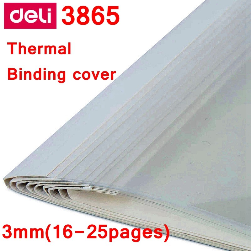

ReadStar 10PCS/LOT Deli 3865 Thermal Binding Cover A4 Glue Binding Cover 3mm (16-25 pages) Thermal Binding Machine Cover