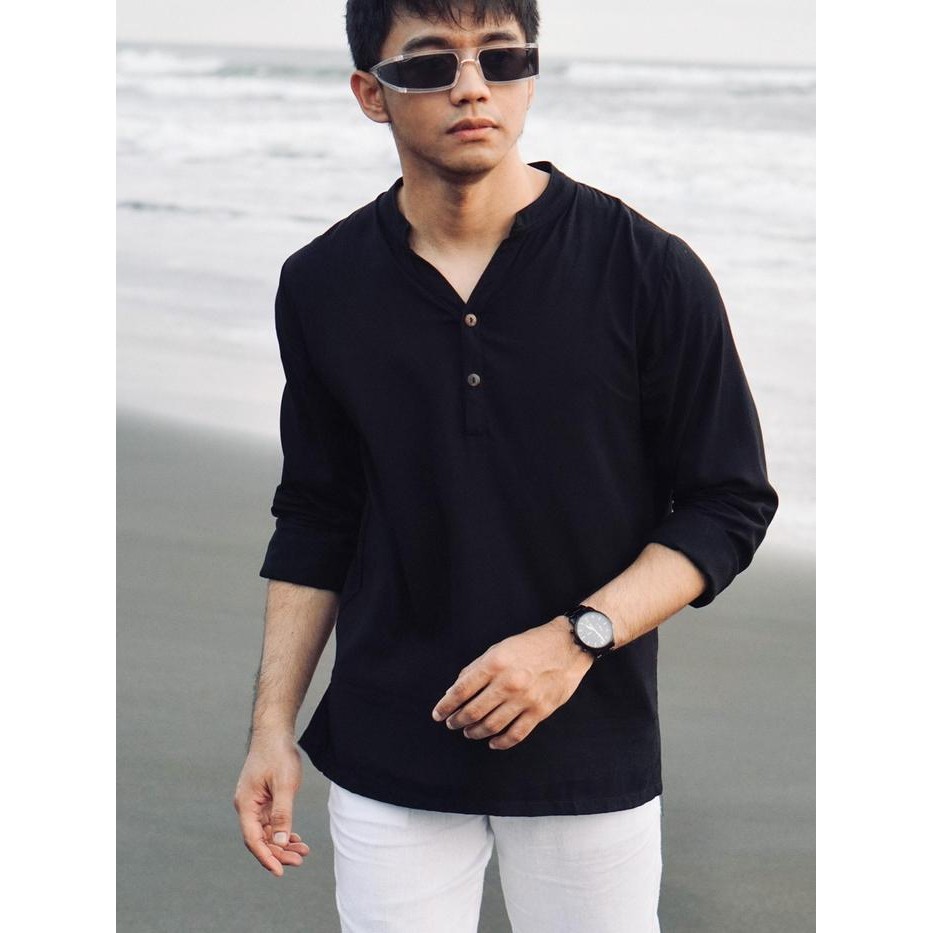 Seminyak Sunset groove Shirt BLACK Beachwell Bali - S