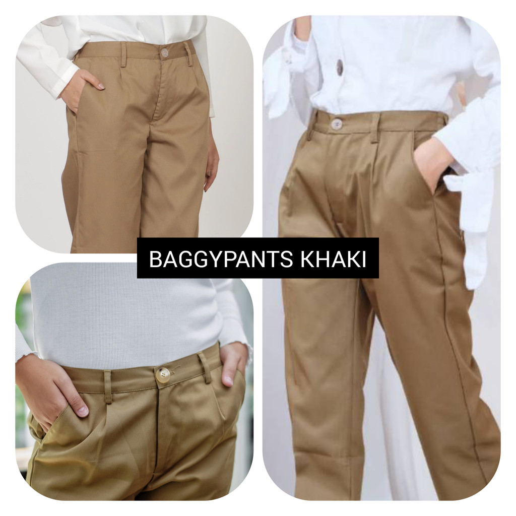 Celana Wanita Khaki / BAGGYPANTS KHAKI COD / Seragam PNS ASN GUru Pegawai