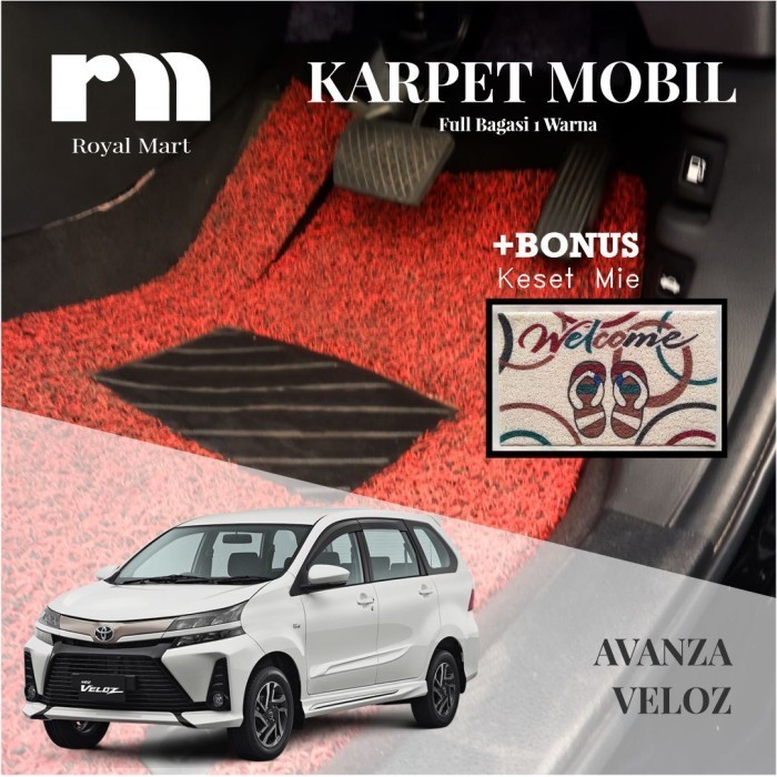 KARPET MOBIL-AVANZA VELOZ 2017 FULL BAGASI 1 WARNA - GREEN
