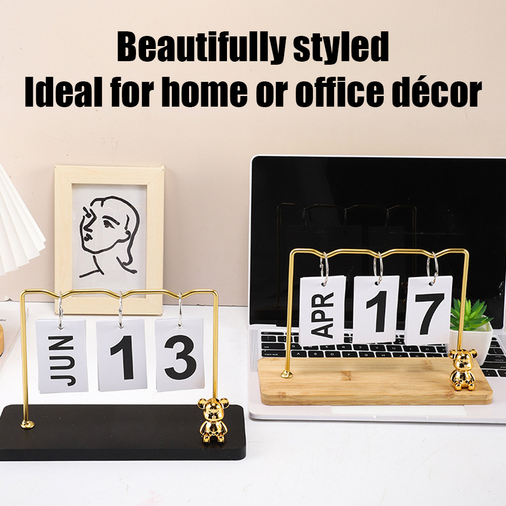 

Beruang kalender ornamen ruang tamu ruang kantor kalender desktop kantor kreatif kerajinan logam besi Eropa Bear calendar ornament living room office desktop calendar creative