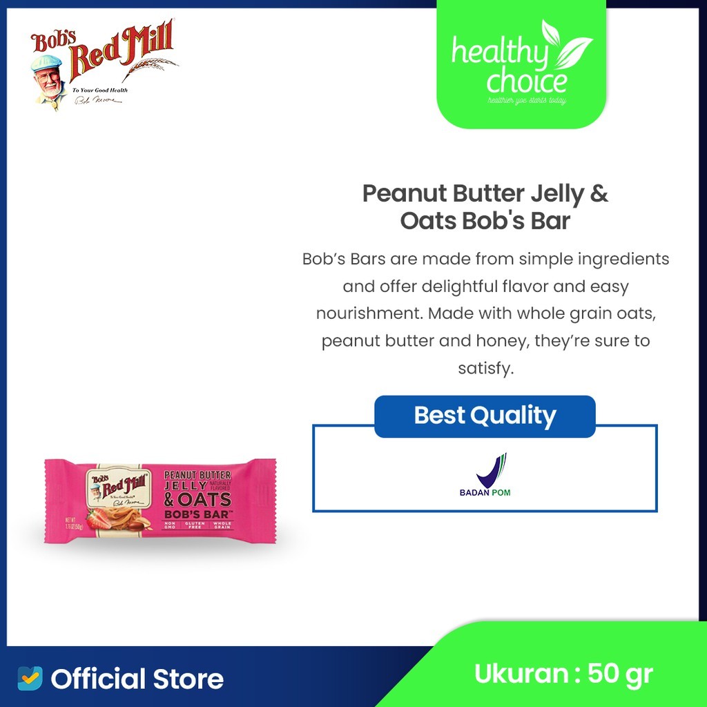 

Bob's Red Mill Peanut Butter Jelly & Oats Bob's Bar 50 gr