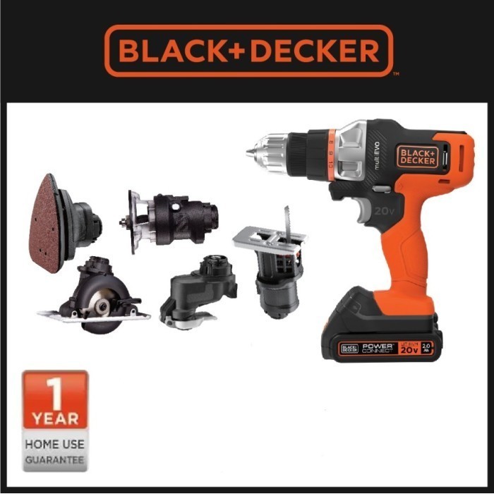 Black Decker Bor Cordless Mesin Multi Fungsi 6 Tool Kit EVO185K6