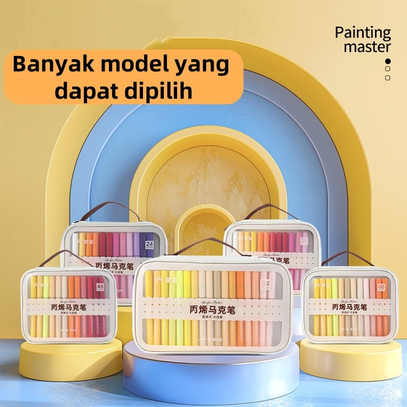 

Ay00! Grasp Pensil Marker Acrylic Cair Ujung Lunak Spidol Akrylik Langsung 84 Warna, Ideal untuk