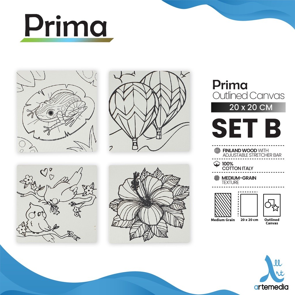 

Gramedia Surabaya - Prima Outlined 20x20cm Cotton Canvas
