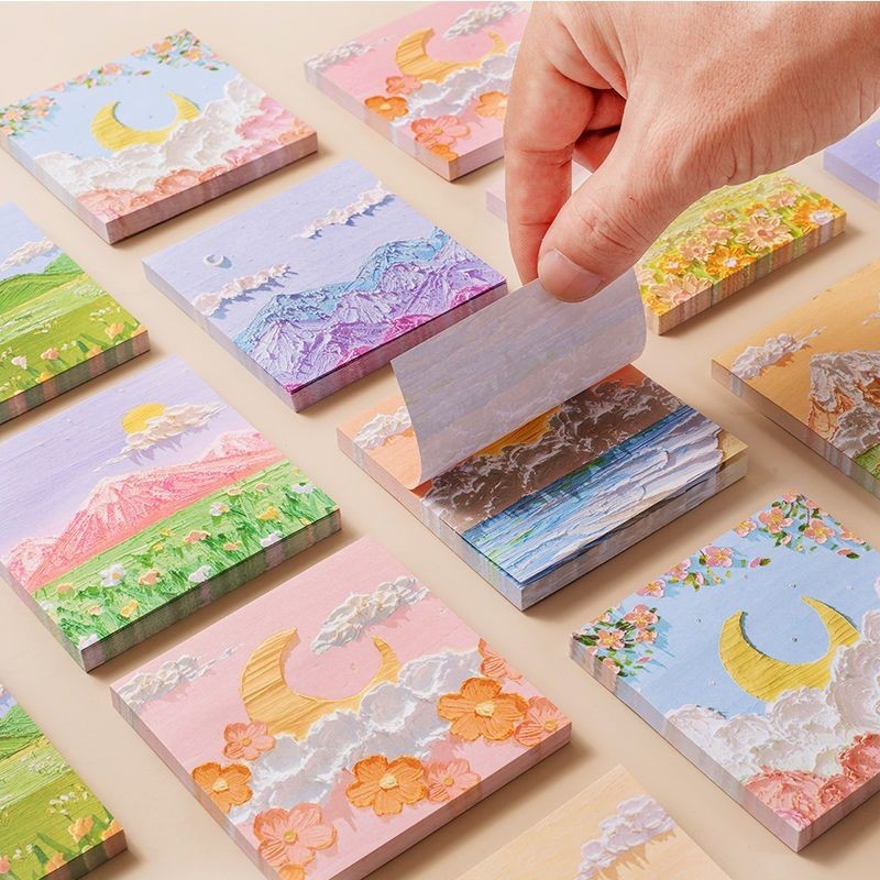 

80 Lembar Memo Tempel Notes Pemandangan / Memo Tempel Aesthetic Sticky Notes Motif Alam Indah H318