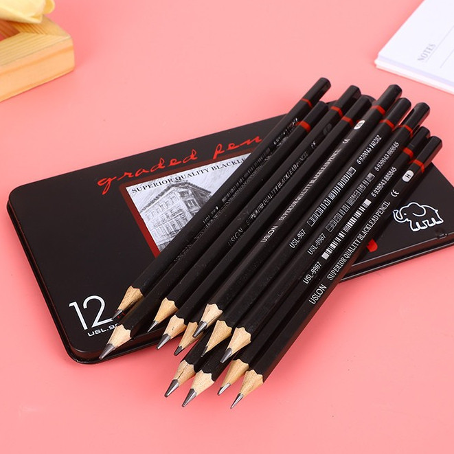 

Ay00! BG 12 pcs Pensil Gambar Sketsa Set Lengkap 2H H F B HB 2B 3B 4B 5B 6B 7B 8B Charcoal Pencils