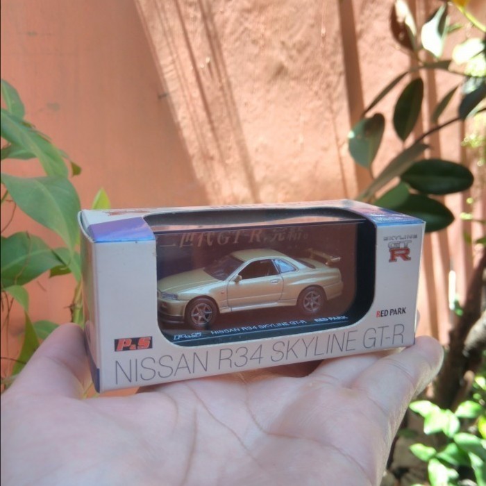 KYOSHO P&S Nissan Skyline R34 GT-R RED PARK Museum Model 1/64 Miniscale Miniatur Mainan Diecast