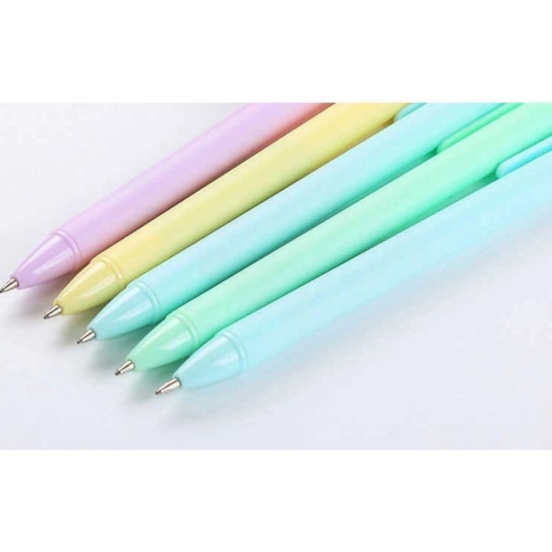

TTT Pena Cetekan Macaroon Pulpen Warna Pastel Tinta Hitam Alat Tulis Sekolah Kantor Pen Warna Warni Bolpoint Polos Murah