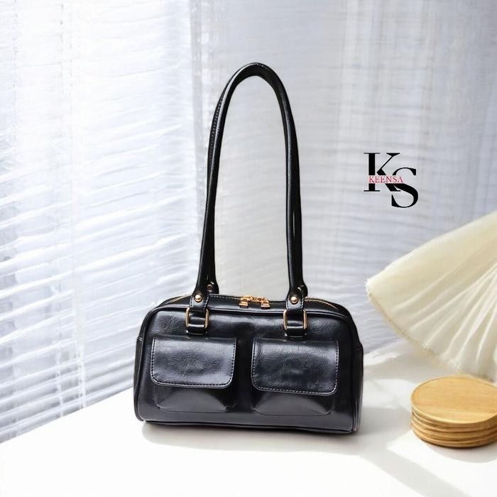 KEENSA Ayumi Bag Glossy Tas Wanita ootd Terbaru 2025 Tas Bowling 2 Kantong Tas Bahu Ketiak Tote Bag 