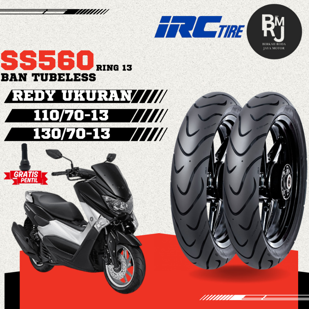 SEPASANG / SATUAN BAN MOTOR NMAX Ring 13 IRC SS570 SS560 DEPAN BELAKANG TUBELESS