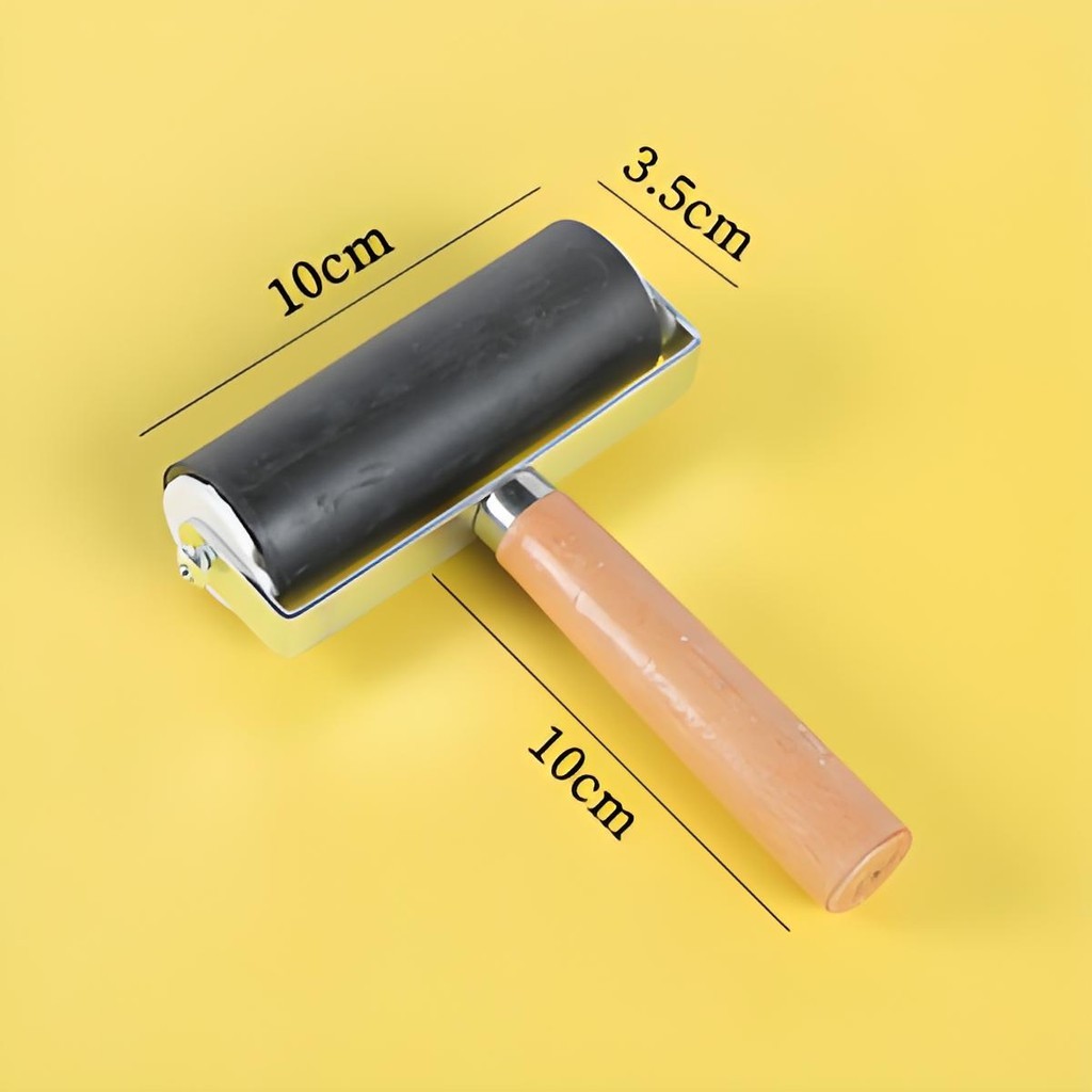 Roller Karet Hard 10cm - Rubber Roll Untuk Seni Grafis & Printmaking - Alat Sablon Manual - Seni