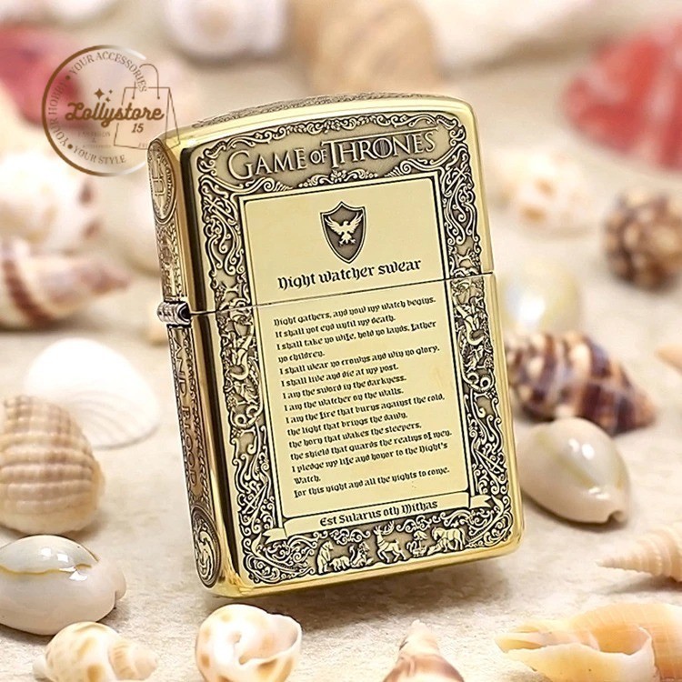 Korek Zippo Gold Game Of Thrones Engraved BEST QUALLITY ORI