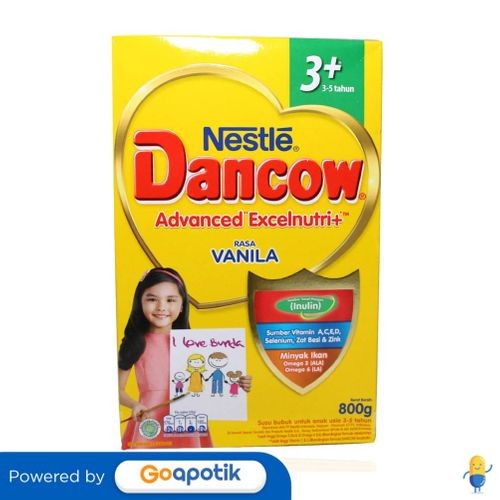 

Dancow 3+ Excelnutri+ Usia 3-5 Tahun Rasa Vanila 800 Gram Box