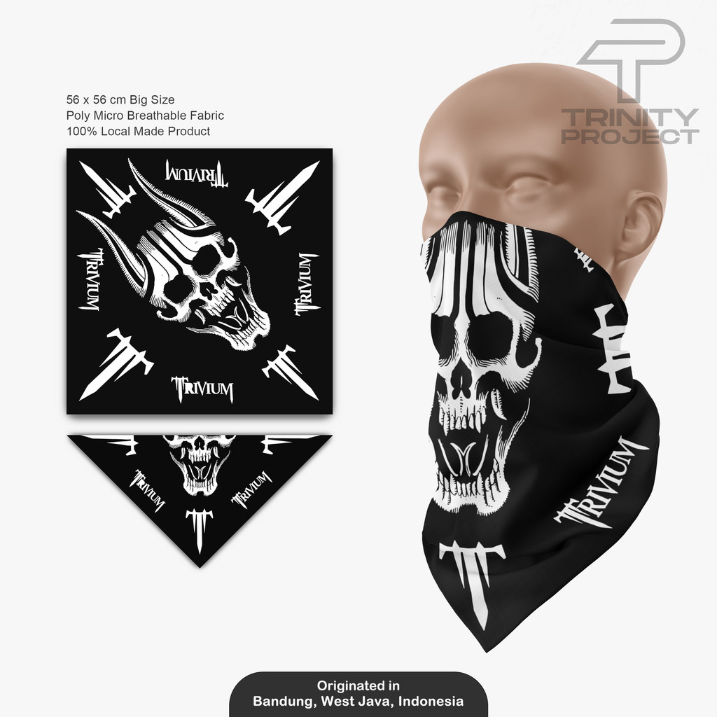 Trivium - Bandana /Paisley Masker Scarf /Band Death Metal /Bandana Slayer Unisex /Skena Aksesoris Ou