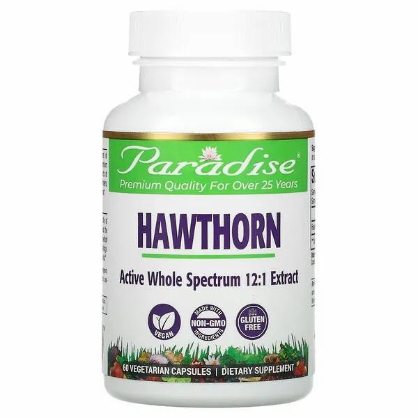 Paradise Herbs Hawthorn 60 Vegetarian Capsules