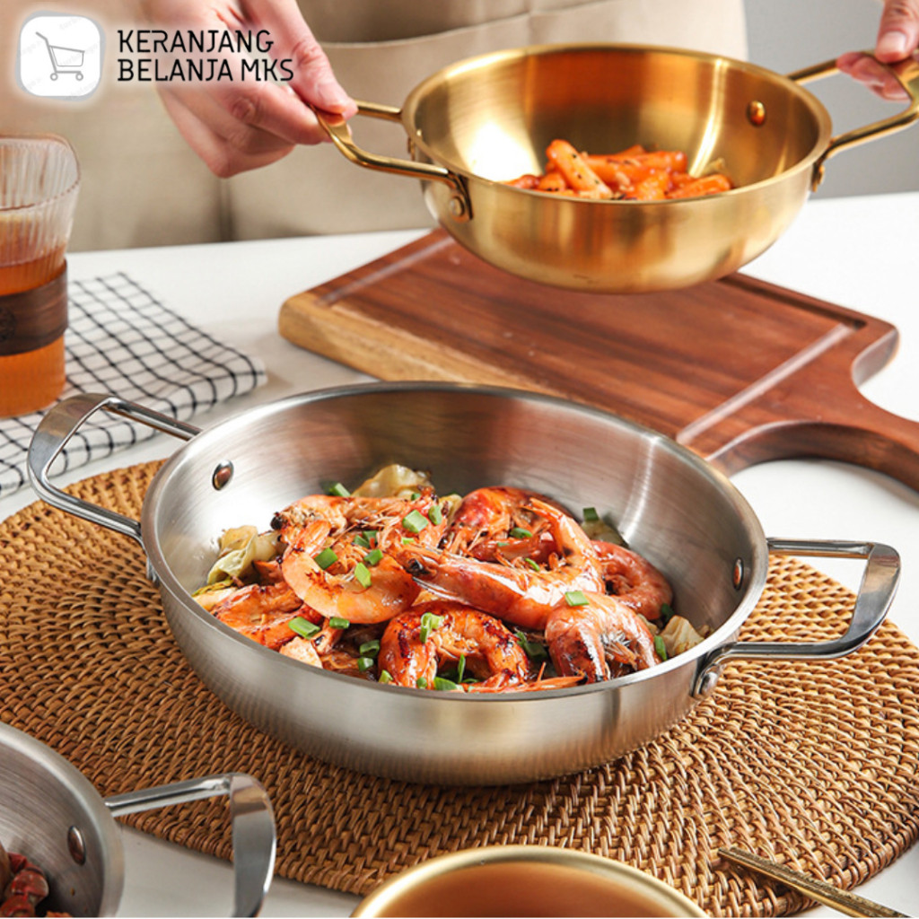 Panci Ramen Korea Noodle Pot Stainless Steel Anti Karat / Panci Mangkok Korea Noodle Pot Stainless S