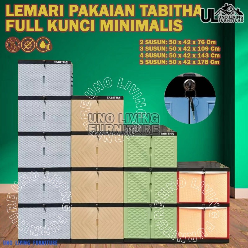 LEMARI PAKAIAN PLASTIK FULL KUNCI LEMARI TABITHA PENGUNCIAN TABITHA LEMARI PAKAIAN LEMARI PLASTIK