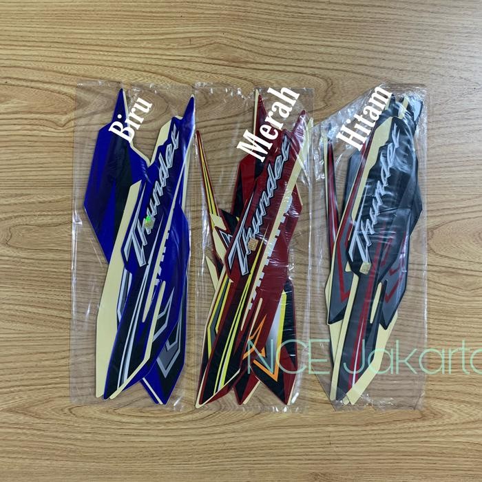 [Promo]New Arrival STIKER STRIPING SUZUKI THUNDER 125 TAHUN 2007 MERAH BIRU DAN HITAM - Hitam