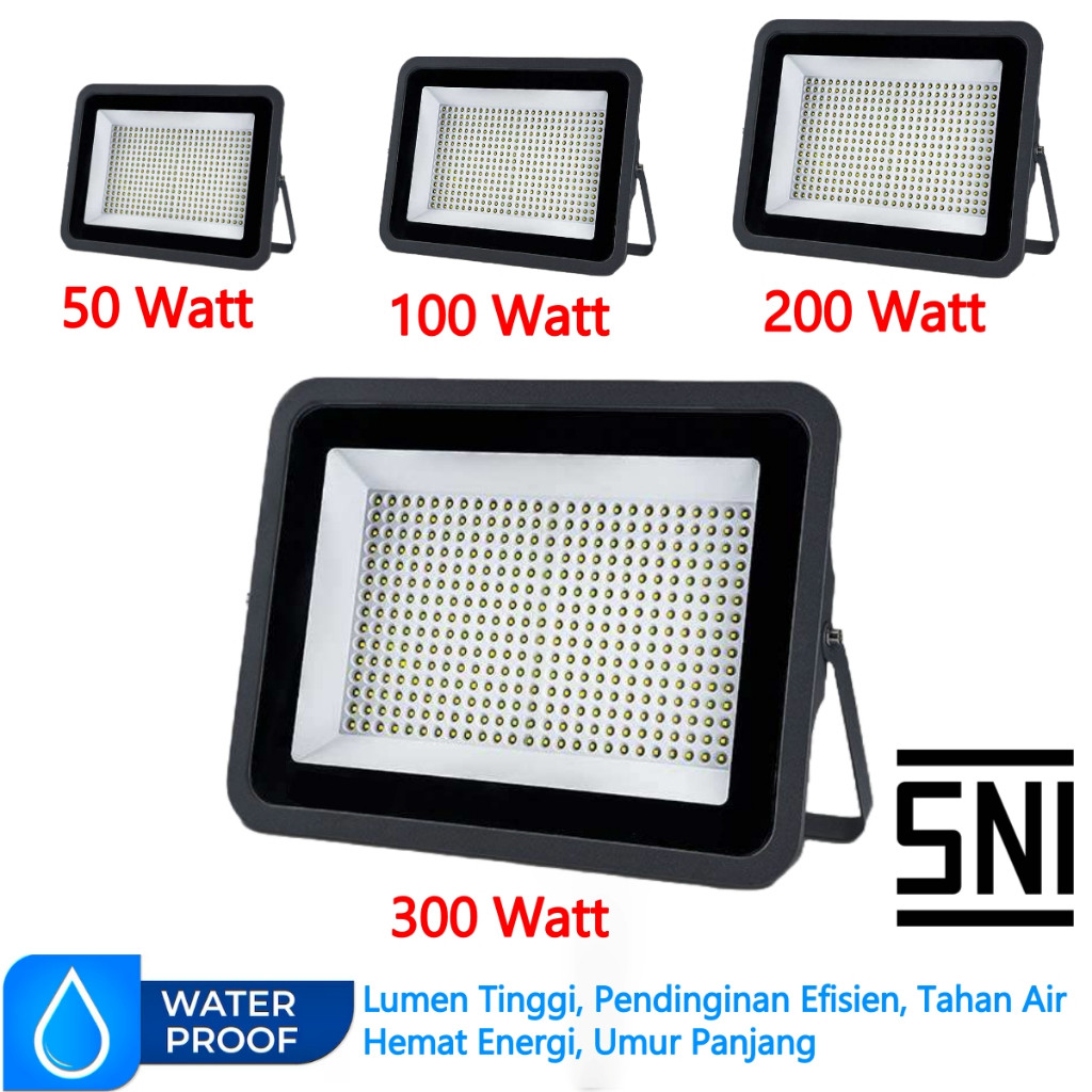 Lampu Sorot LED 100 Watt 50 200 300 Outdoor Flood Light Spotlight Lampu Bohlam Kap Sorot Led