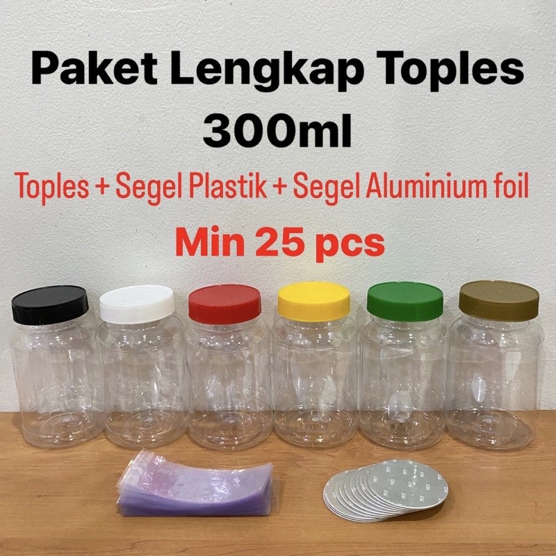 Paket Lengkap Toples Jahe 300ml + Segel Plastik + Segel Aluminium Foil