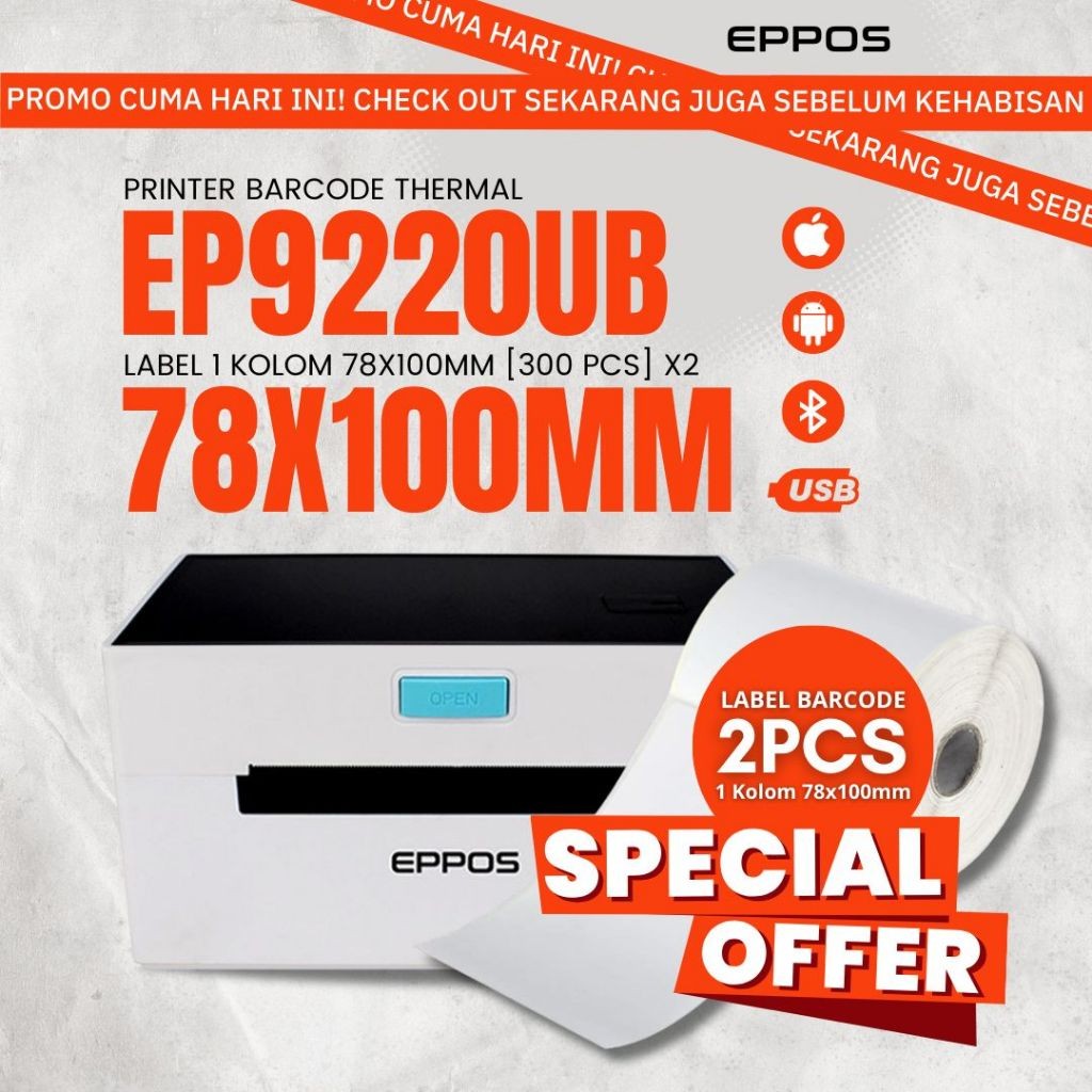 PROMO PAKET CETAK RESI EP9220UB + KERTAS THERMAL || CETAK RESI || PRINTER RESI