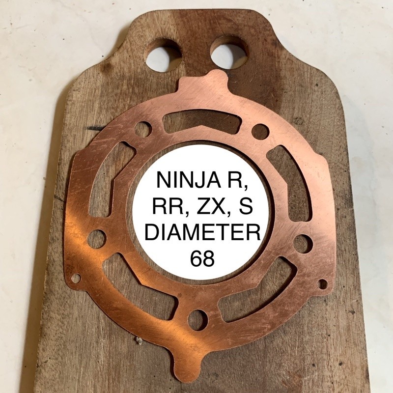 PAKING HEAD PERPAK TEMBAGA NINJA R RR ZX S DIAMETER LUBANG PISTON 68 TEBAL 0.5 MILI METER