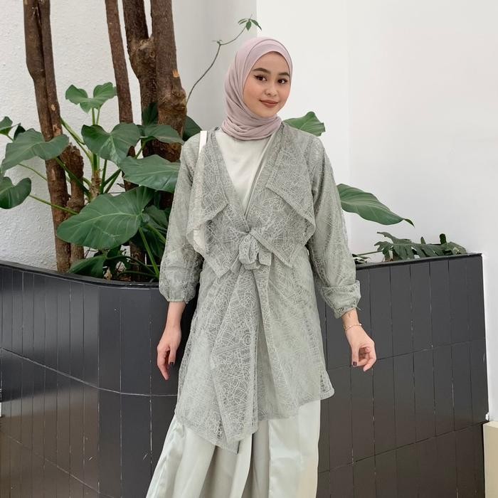 Dezhaf - Ivona Outer Brukat / Outer Organza - Sage Green