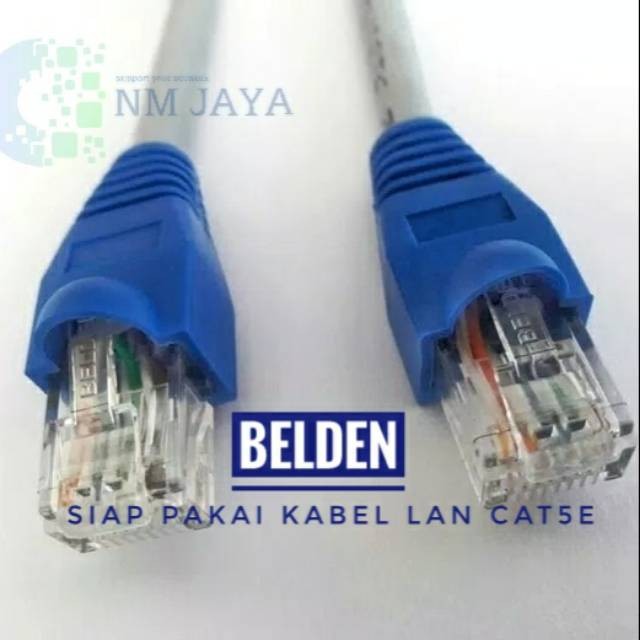 Belden Kabel LAN 1 meter UTP Cat5E  siap pakai sudah dicrimping rj45 Belden dan plugbooth Original 1