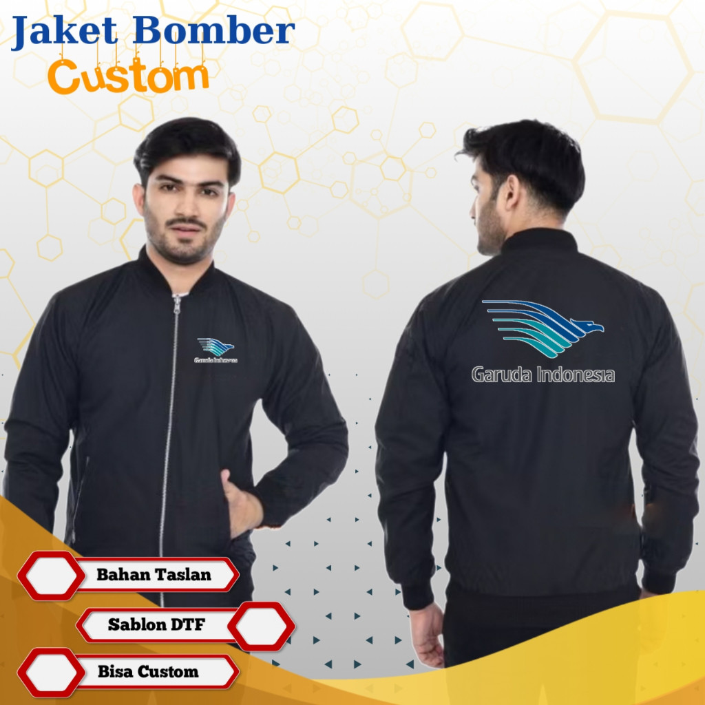 Jaket Garuda Indonesia Merchandise Jaket Maskapai MS12 Jaket Bomber Custom