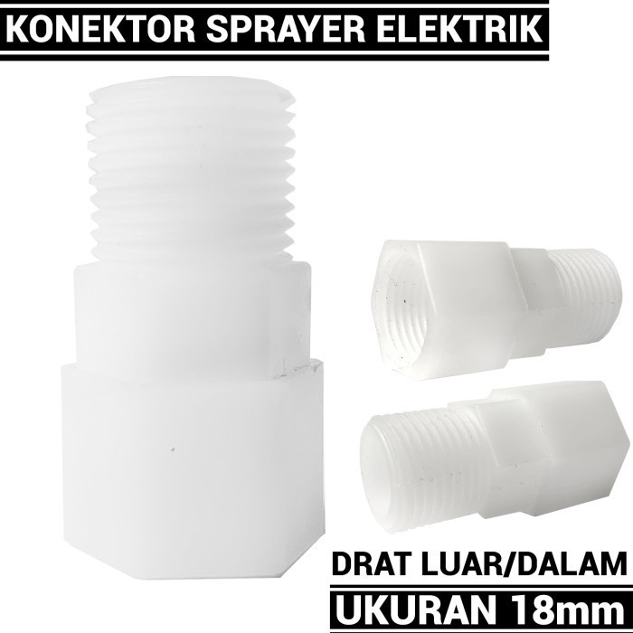 Konektor Sprayer Elektrik ke selang sprayer - Drat luar dalam 18mm