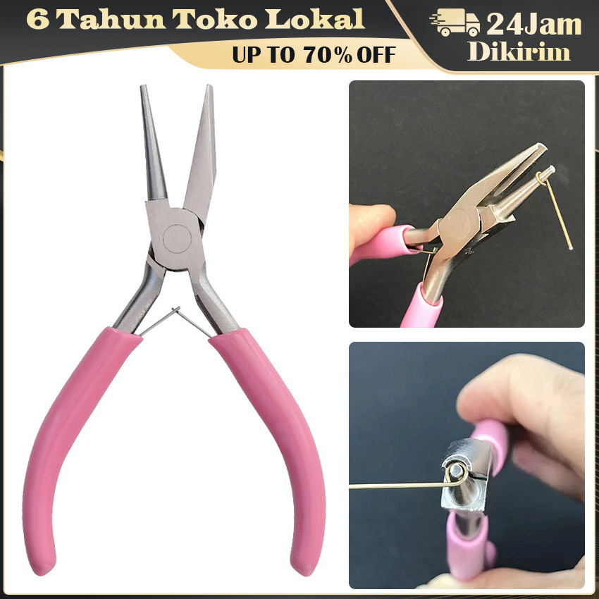 Tang Loop Pembulat Kawat Handmade Pink / Tang Umpan Concave Bulat untuk Jig Metal
