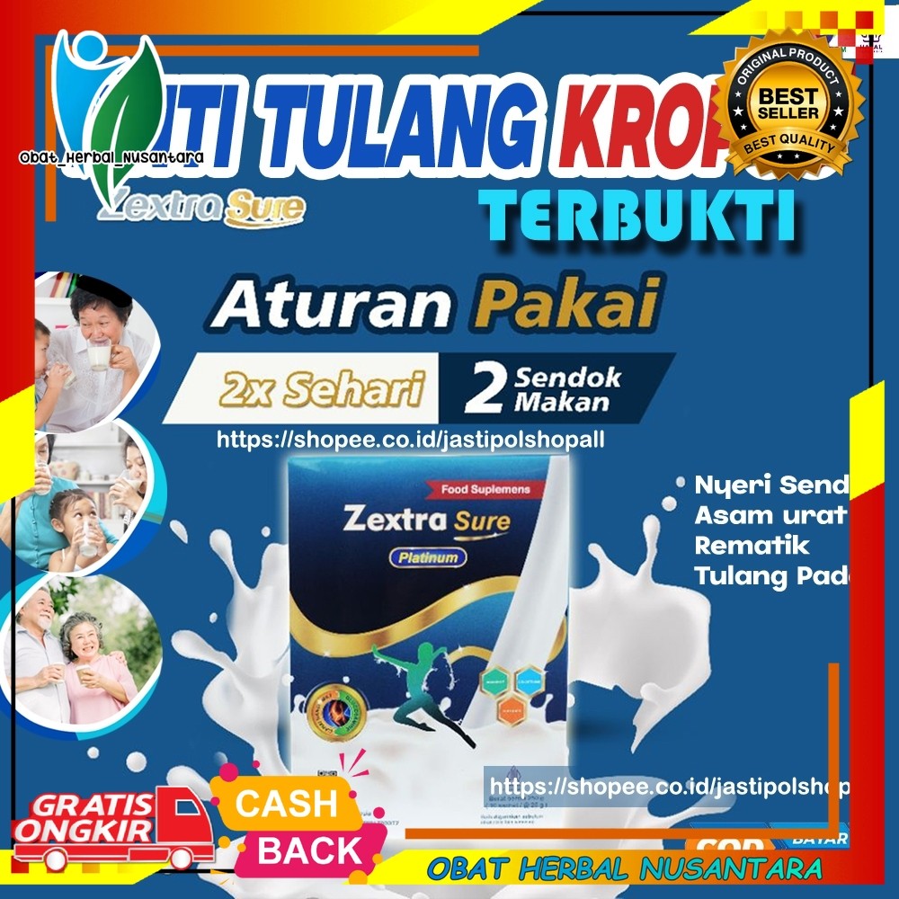 

Platinum Susu Untuk Tulang dan Sendi, Kaya : Vitamin Kalsium Omega, Cegah : Asam Urat, Rematik, Encok, Osteoporosis, Osteoartritis, Stroke, Usus Besar Sehat ZEXTRA SURE GOLD PLATINUM MILK SUSU UNTUK MENGOBATI TULANG DAN SENDI 1 BOX