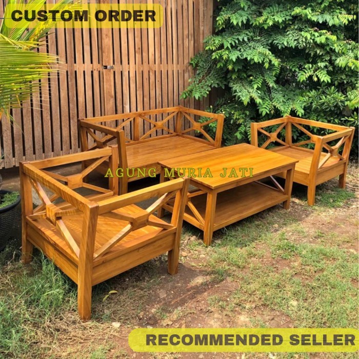 Kursi Tamu Set Minimalis Asli Kayu Jati