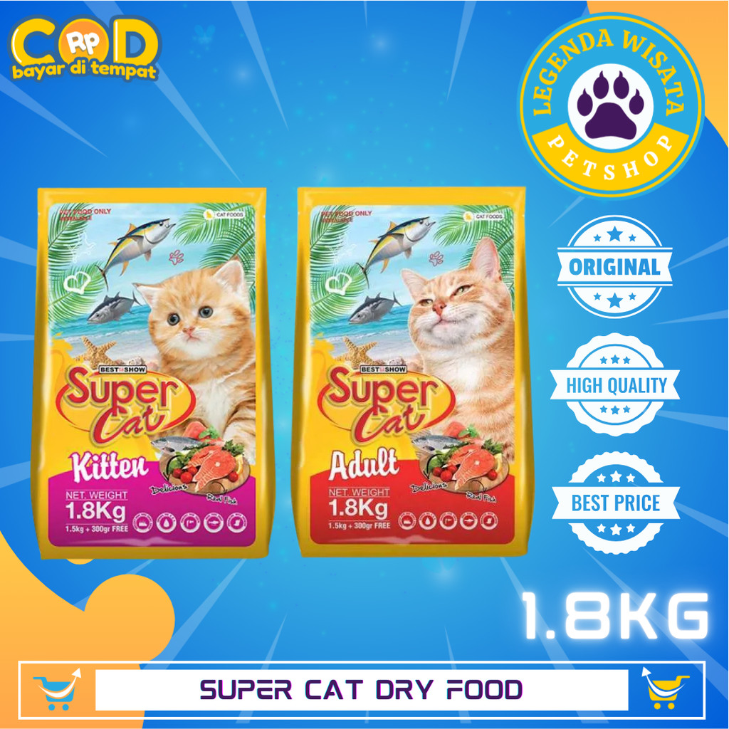 Super Cat Dry Food 1.8kg kitten & adult