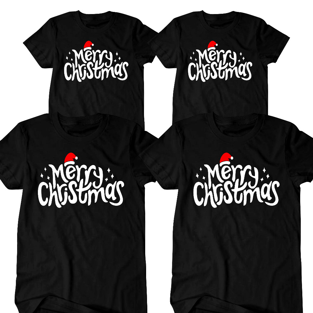 Kaos Natal Merry Christmas Keluarga Kristen Baju Pria Wanita Unisex