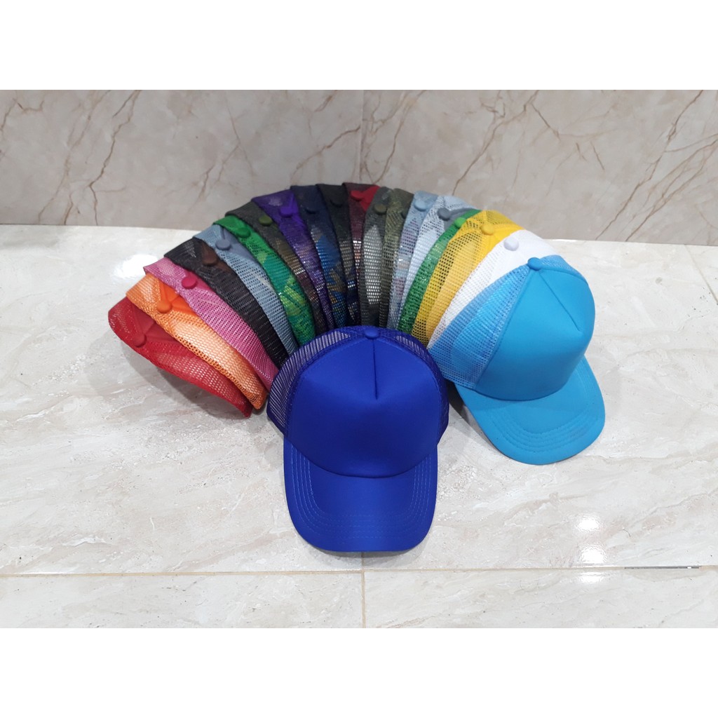 TOPI JARING TRUCKER BASEBALL CAP POLOS PRIA WANITA DEWASA BISBOL CEWEK DISTRO COWOK LAKI LAKI WARNA 