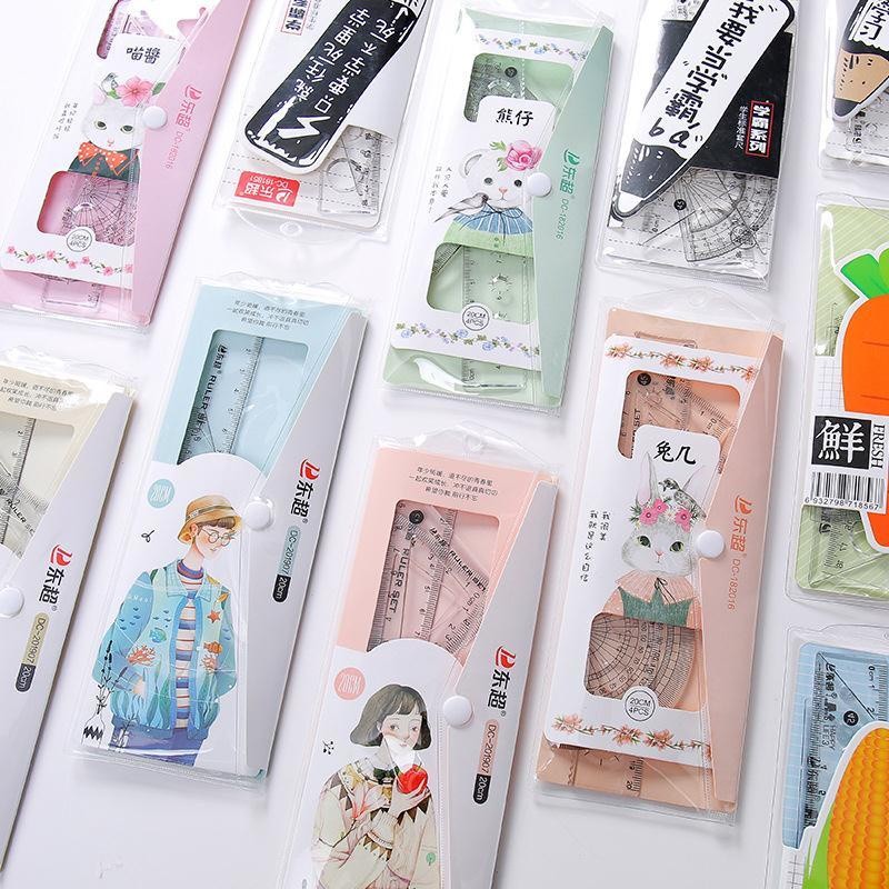 

Set penggaris plastik/penggaris lucu/penggaris plastik 1 set 4 model / ruler