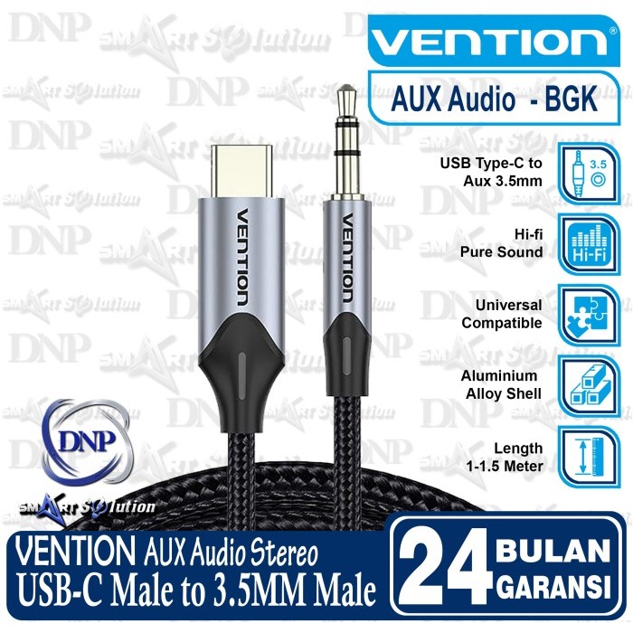 Vention Kabel USB Type C to AUX 3.5mm Jack Audio Adapter - BGK