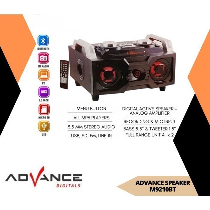 SPEAKER AKTIF ADVANCE BLUETOOTH M9210BT