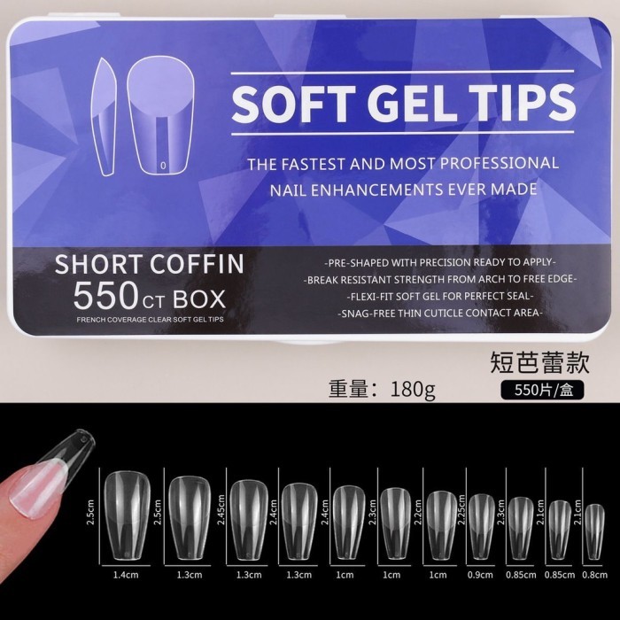 550pcs NAIL SOFT TIP EXPRESS POLY GEL NAIL EXTENSION KUKU - MEDIUM STILETTO