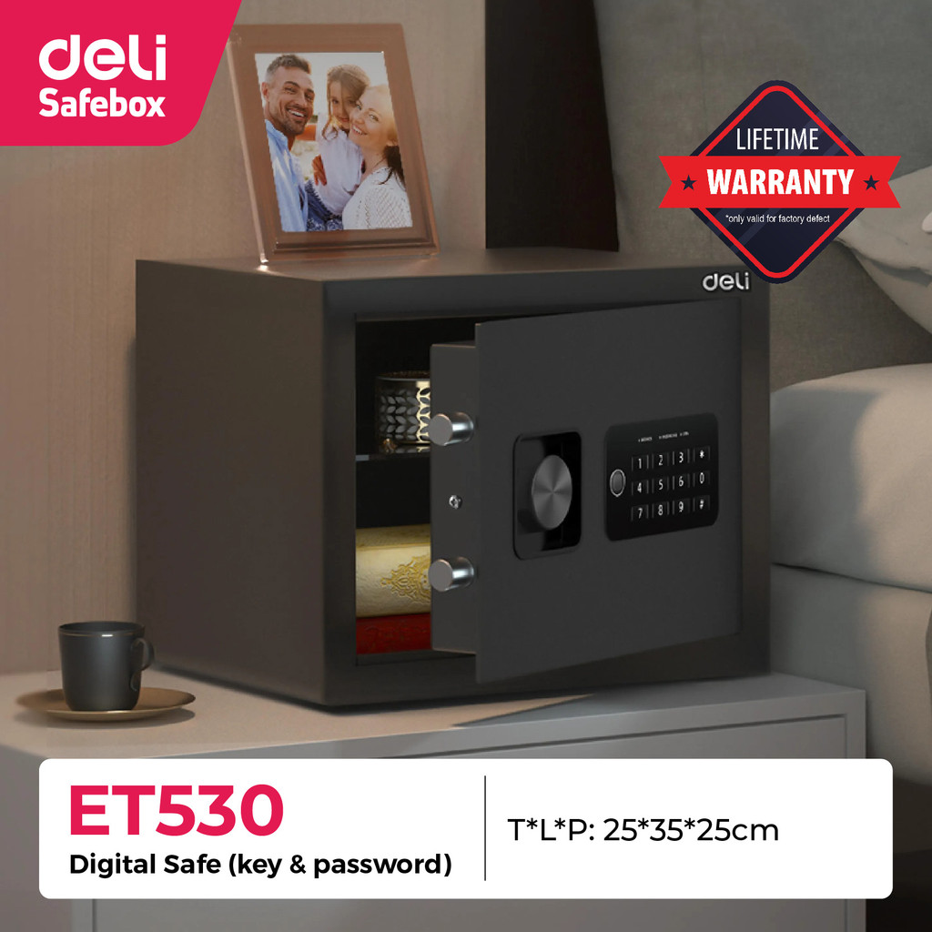 

Brankas Digital DELI ET 523 Multi Fuctional Panel / Security Digital Safe Box / Cash Box Uang ET523