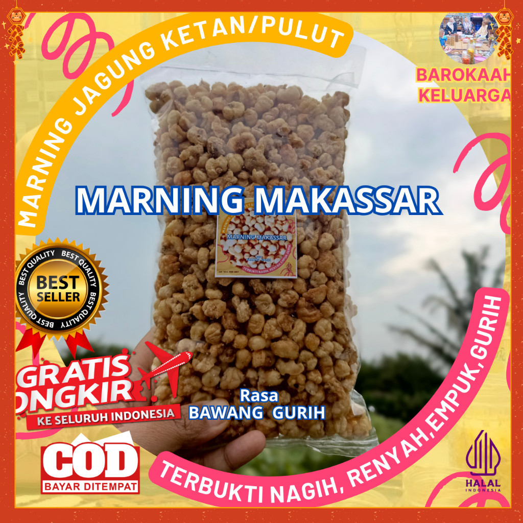 

MAKARONI MARNING MARNING SULTAN PREMIUM JAGUNG KETAN PULUT SEPEREMPAT KILOGRAM (250gr) GURIH BAWANG SUPER EMPUK RENYAH GURIH HARGA SPESIAL