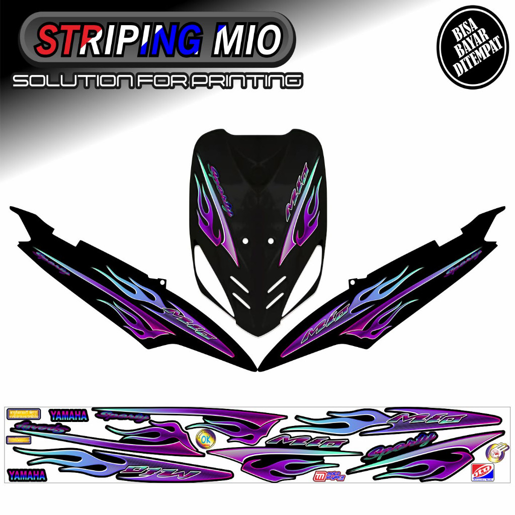 STRIPING VARIASI MIO SPORTY / MIO SMILE MOTIF API STICKER