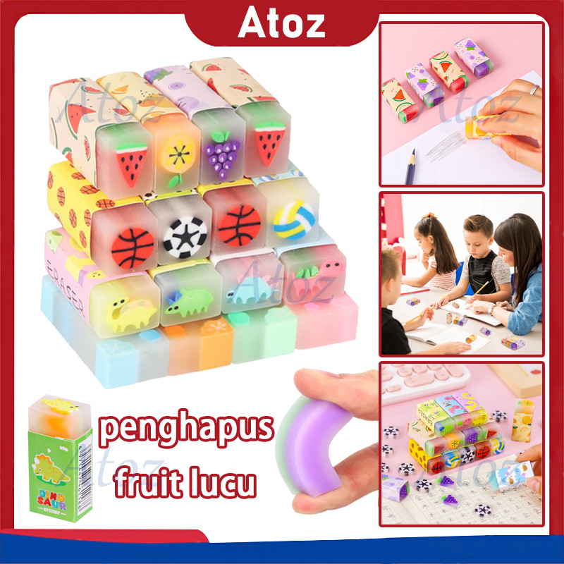 

penghapus fruit lucu / penghapus pensil motif/ buah fruits eraser