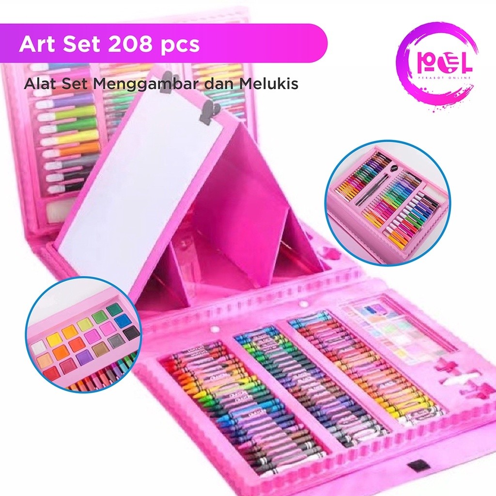 

[POL] COD Crayon Set 150 & 208 pcs | Pensil Warna | Alat Tulis | Krayon Mewarnai