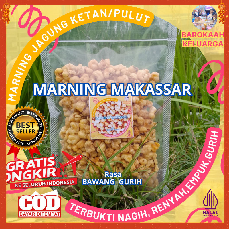 

MAKARONI MARNING JAGUNG/MARNING JAGUNG MILENIAL/ MARNENG JAGUNG SULTAN TERBUKTI EMPUK RENYAH GURIH BAWANG JAGUNG KETAN PULUT 100 GR GURIH BAWANG HARGA TERJANGKAU