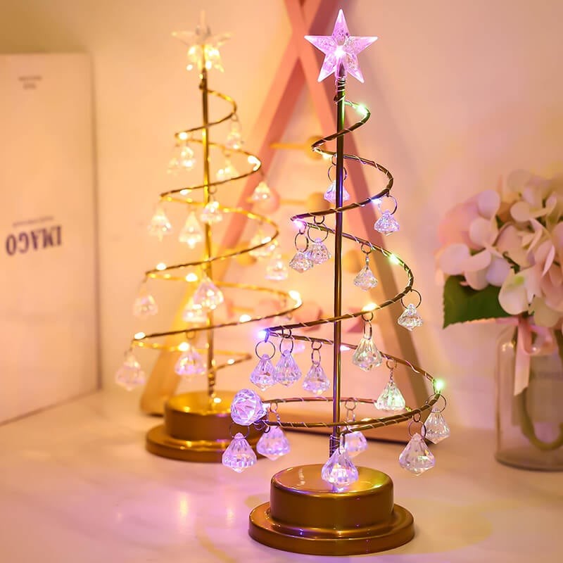 Christmas Tree Crystal Lights Galvanised Iron Tree LED Illuminated Crystal Christmas Tree Christmas 