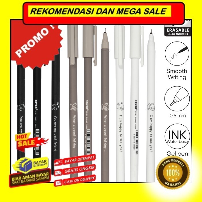 

Rekomendasi Terlaris Erasable Gel Pen Pulpen Bisa Dihapus Joyko GP-321 Shokyo 3 Gel 0.5 mm - Black Promo